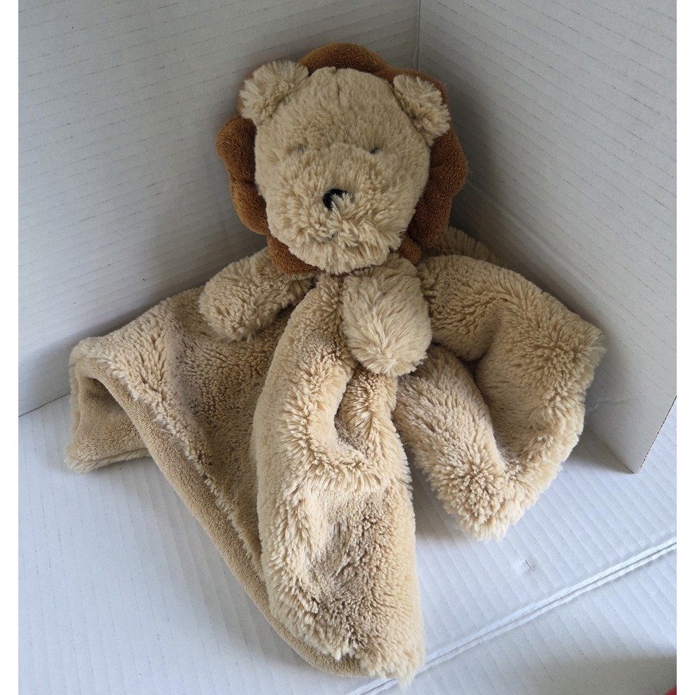 Koala Baby Security Blanket Lovey Lion Face‎ Plush Soft Soother Brown Rattle